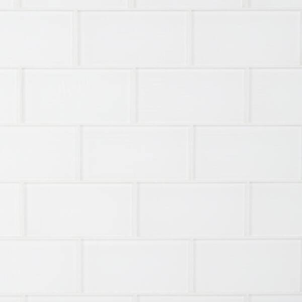 Ivy Hill Tile Contempo 3 in. x 6 in. Bright White Frosted Glass Tile