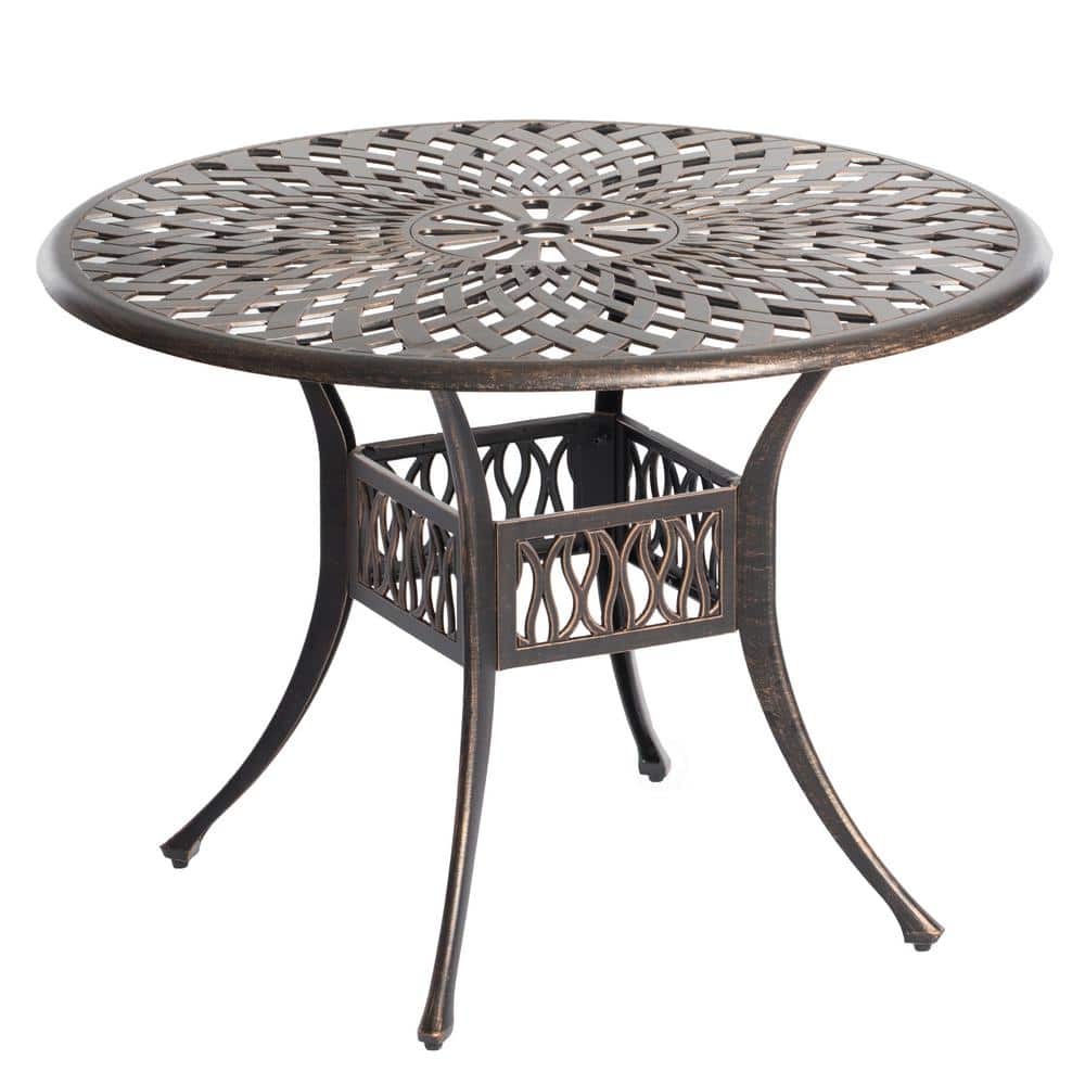 Bronze Cast Aluminum 4-Person Outdoor Bistro Dining Set