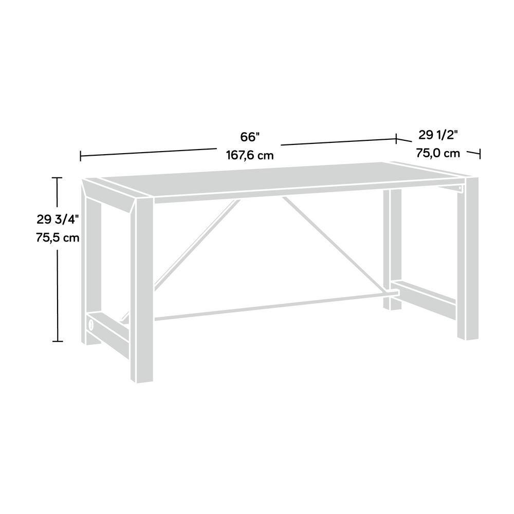 Pebble White and Brushed Oak Executive Desk with Drawer