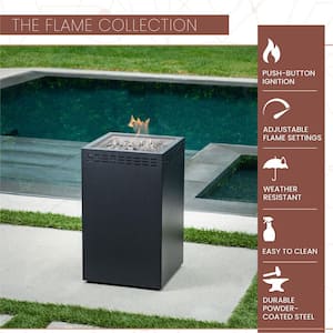 Flame Metal Outdoor Fire Pit Table