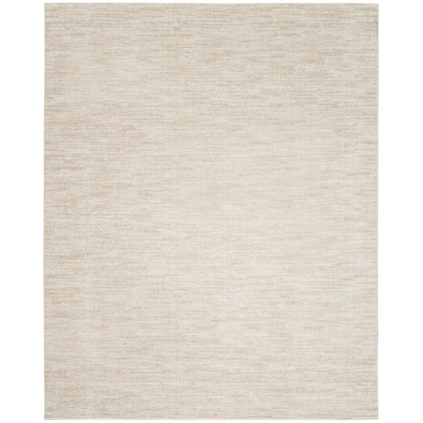 Nourison Essentials 5 ft. x 7 ft. Ivory Beige Solid Contemporary Indoor/Outdoor Patio Area Rug