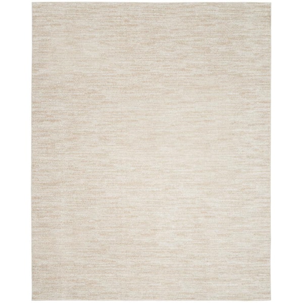 Essentials 6 ft. x 9 ft. Ivory Beige Solid Contemporary Indoor/Outdoor Patio Area Rug