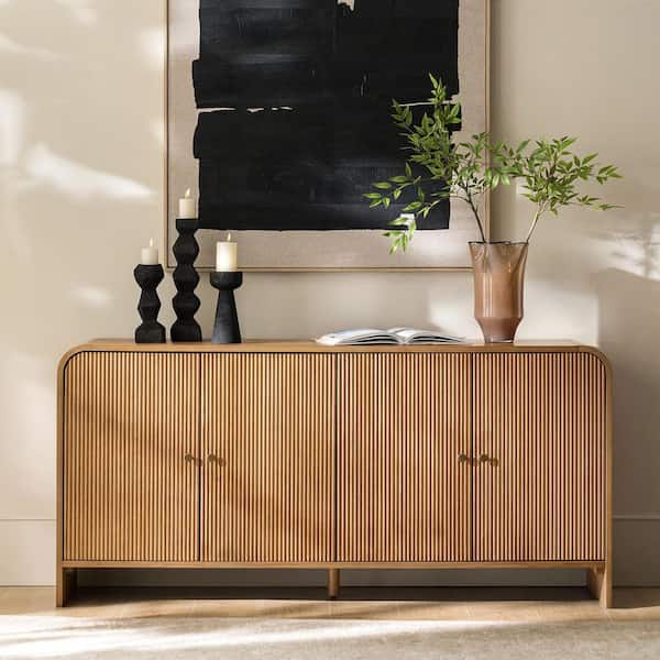 Lamber Oak Wood Buffet Sideboard with Cable Management
