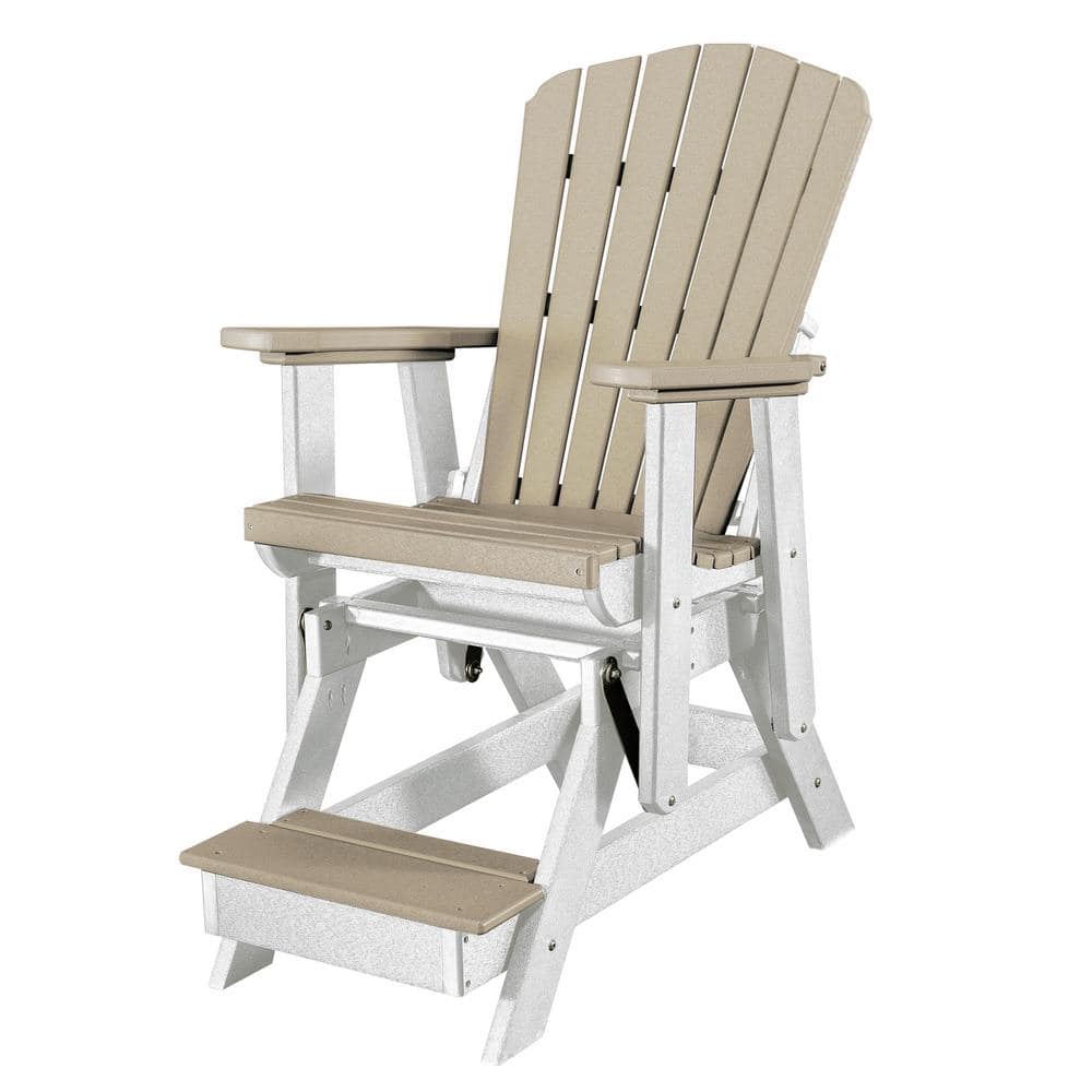 All Poly 1-Person White Composite Plastic Outdoor Glider