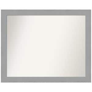 Brushed Nickel 31.5 in. W x 25.5 in. H Non-Beveled Bathroom Wall Mirror in Silver