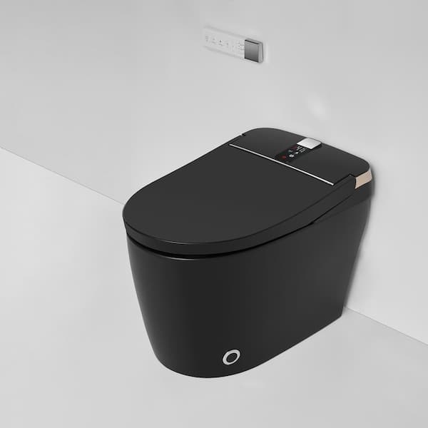 Staykiwi Elongated Bidet Toilet 1.28 GPF in White with Adjustable Sprayer Settings, Deodorizing, Soft Close