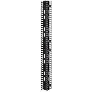 Cable Management Solutions 5 in. Channel x 80 in. Long Vertical Front Only Cable Management with Snap-On Cover, Black