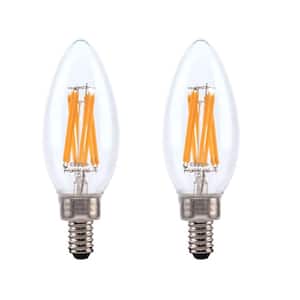 75-Watt Equivalent B11 Candelabra High Brightness Exceptional Light Dimmable E12 LED Light Bulb Daylight (2-Pack)