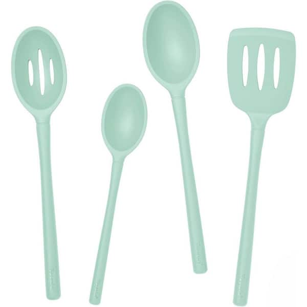 Flex-Core Silicone Cooking Utensil Bundle, Aqua, 4-Piece
