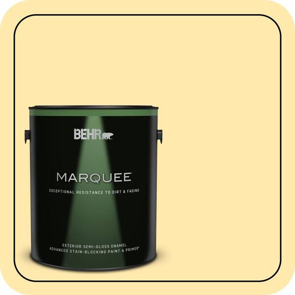 BEHR MARQUEE 1 gal. #360A-3 Banana Split Semi-Gloss Enamel Exterior Paint & Primer