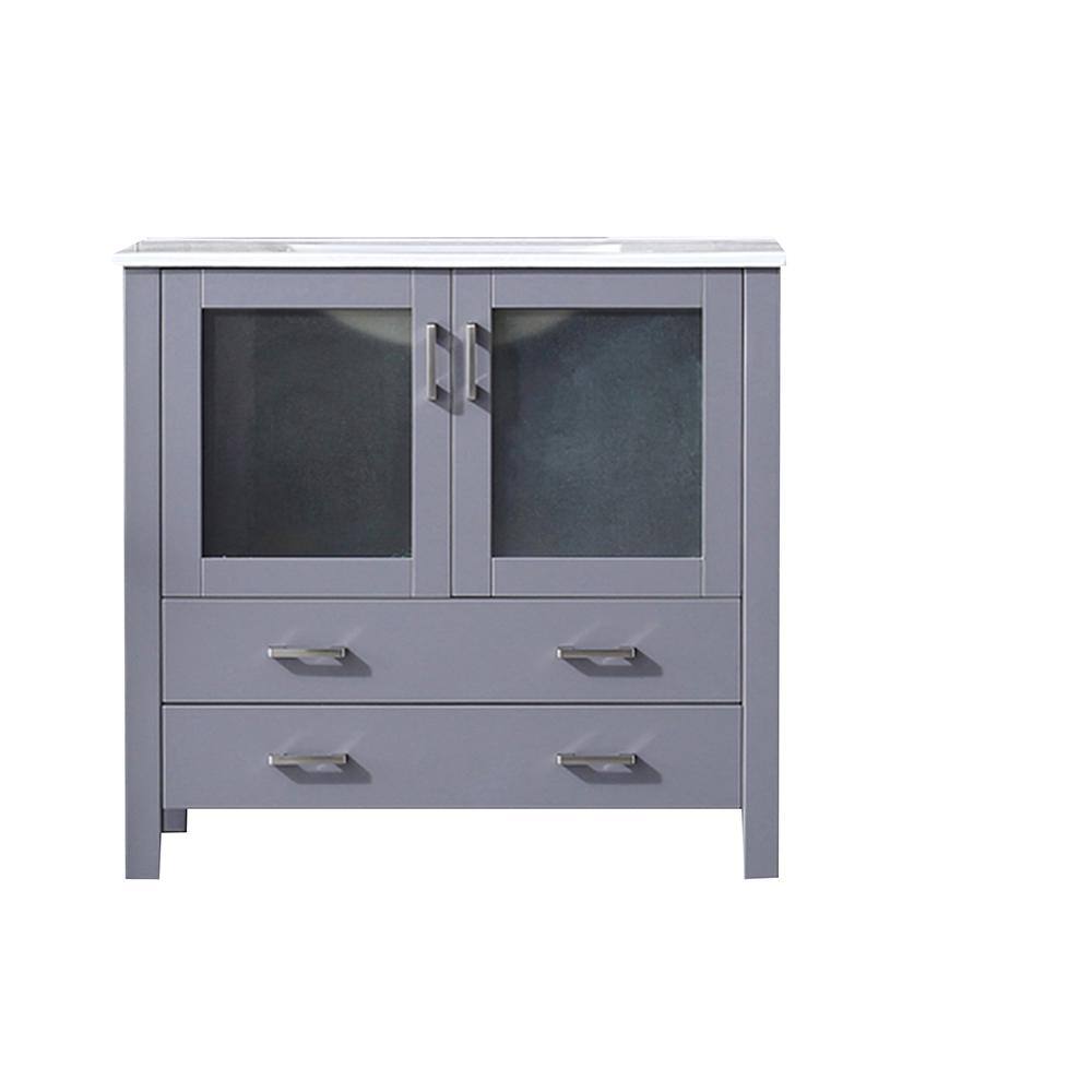 Volez 36" Dark Gray Single Vanity with Ceramic Top