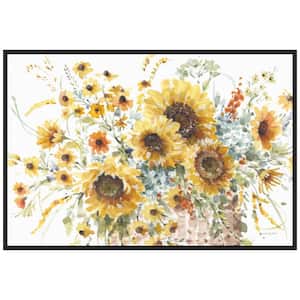"Sunflowers Forever 01" by Lisa Audit 1-Piece Floater Frame Canvas Transfer Architecture Art Print 23 in. x 33 in.