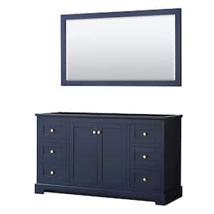 Avery 59.25 in. W x 21.75 in. D Bathroom Vanity Cabinet Only with Mirror in Dark Blue