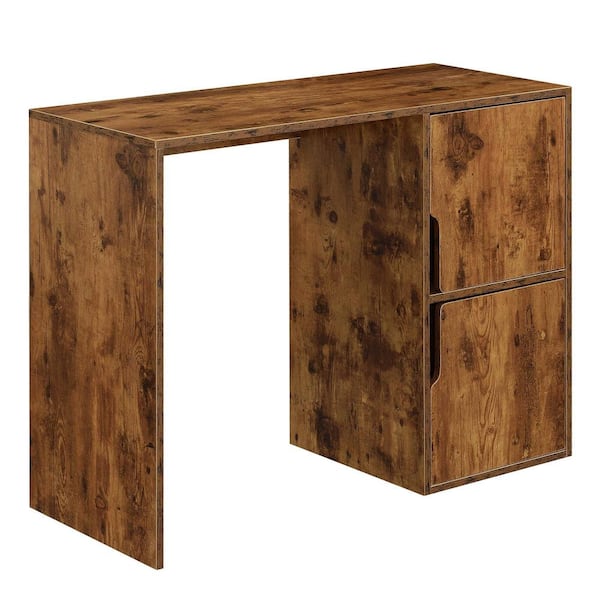 Unbranded Designs2Go 40.25 in. Rectangular Barnwood Wood Writing Desk with 2-Cabinets