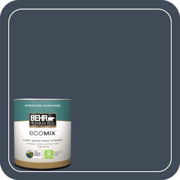 1 qt. #PPF-58 Dark Night Semi-Gloss Enamel EcoMix Plant-Based Interior Paint & Primer