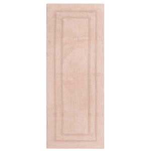 Cotton Reversible Blush 24 in. x 60 in. Pink Cotton Machine Washable Runner Bath Mat