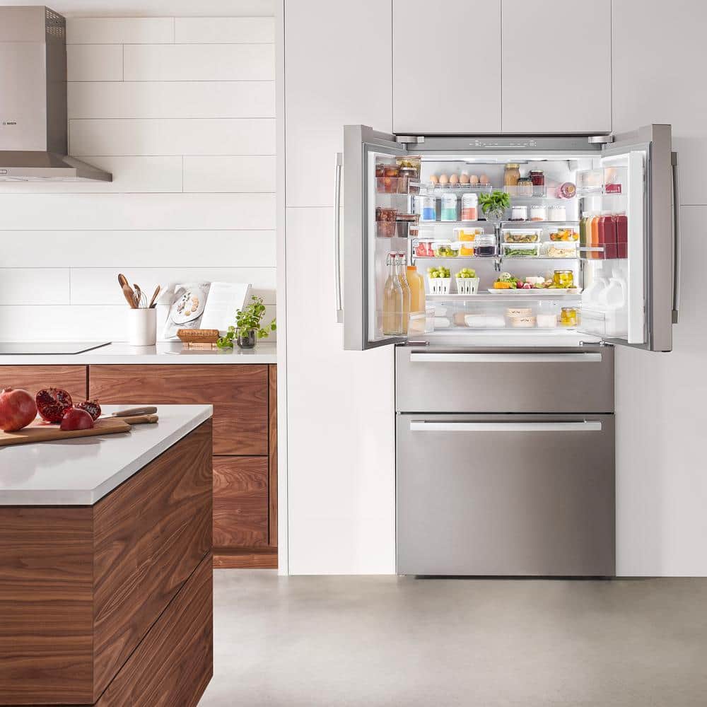 36 Inch Stainless Steel Smart French Door Refrigerator with Ice Maker
