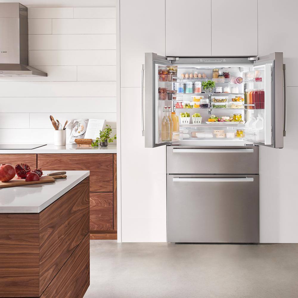 36 Inch Stainless Steel Smart French Door Refrigerator with Ice Maker