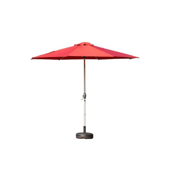 Tunearary 10 ft. Aluminium Market Patio Table Umbrella in Brick Red with Push Button Tilt and Crank