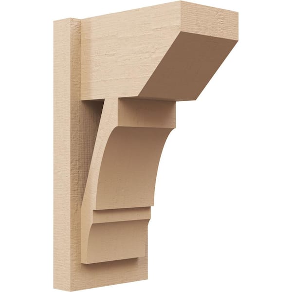 Ekena Millwork 8 in. x 20 in. x 12 in. Balboa Slat Rough Cedar Woodgrain Timberthane Polyurethane Outlooker, Primed Tan