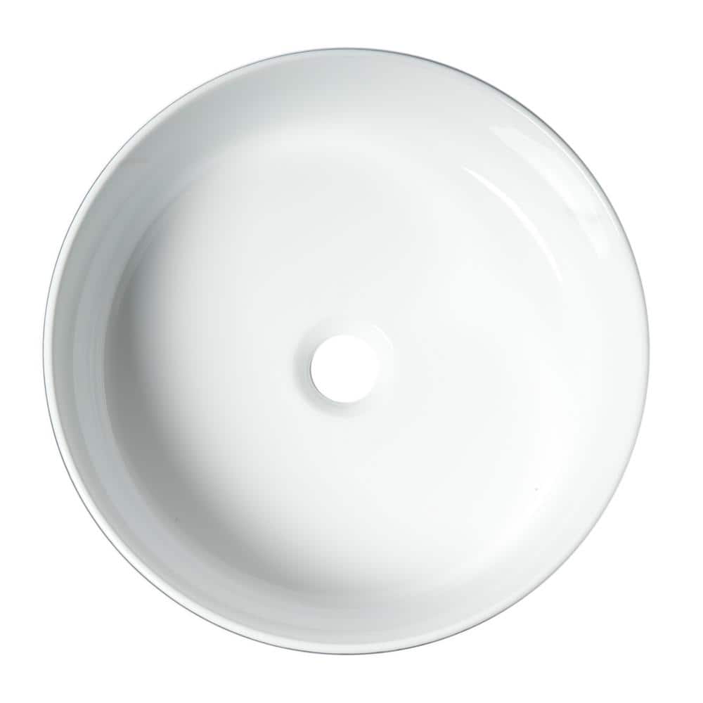 Black and White Ceramic Round Vessel Sink