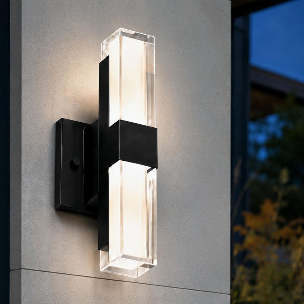Artika Gemini Black Modern 3 CCT Integrated LED Exterior Hardwired