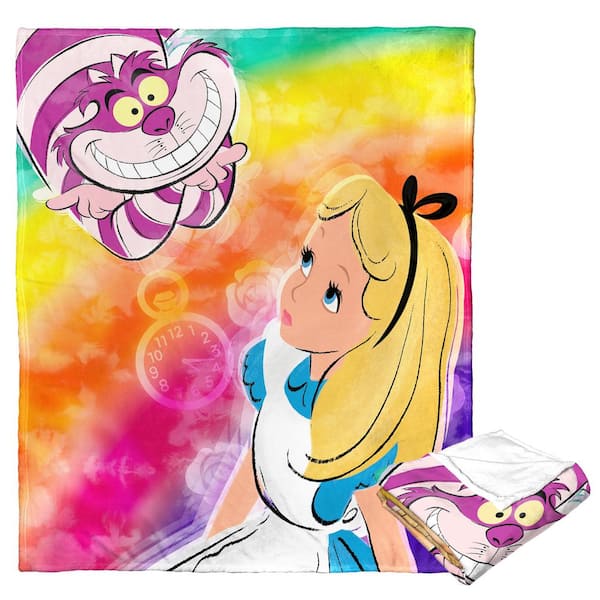 THE NORTHWEST GROUP Alice In Wonderland Rainbows Alice Silk Touch Multi-Colored Throw Blanket