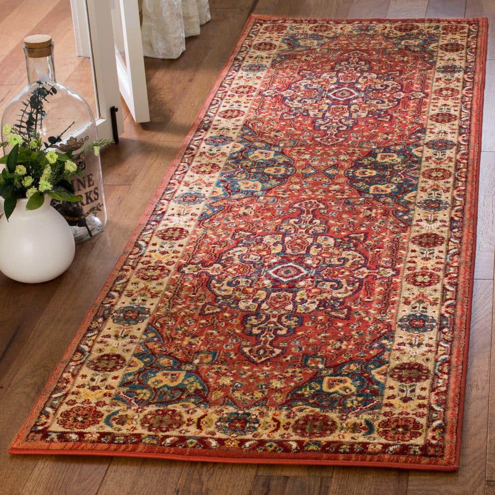 UPC 198162132049 product image for Kashan 3 ft. x 12 ft. Red/Ivory Antique Border Runner Rug | upcitemdb.com