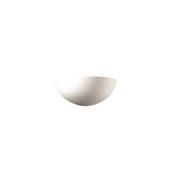 Justice Design Ambiance 1-Light Small Quarter Sphere Bisque Wall Sconce