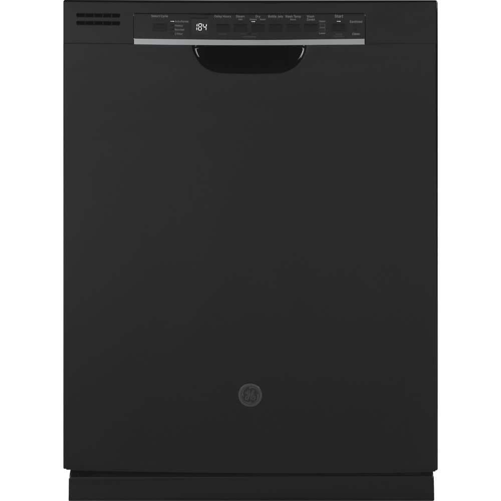 GE 24 in. Black Front Control Built-In Tall Tub Dishwasher 120-Volt ...