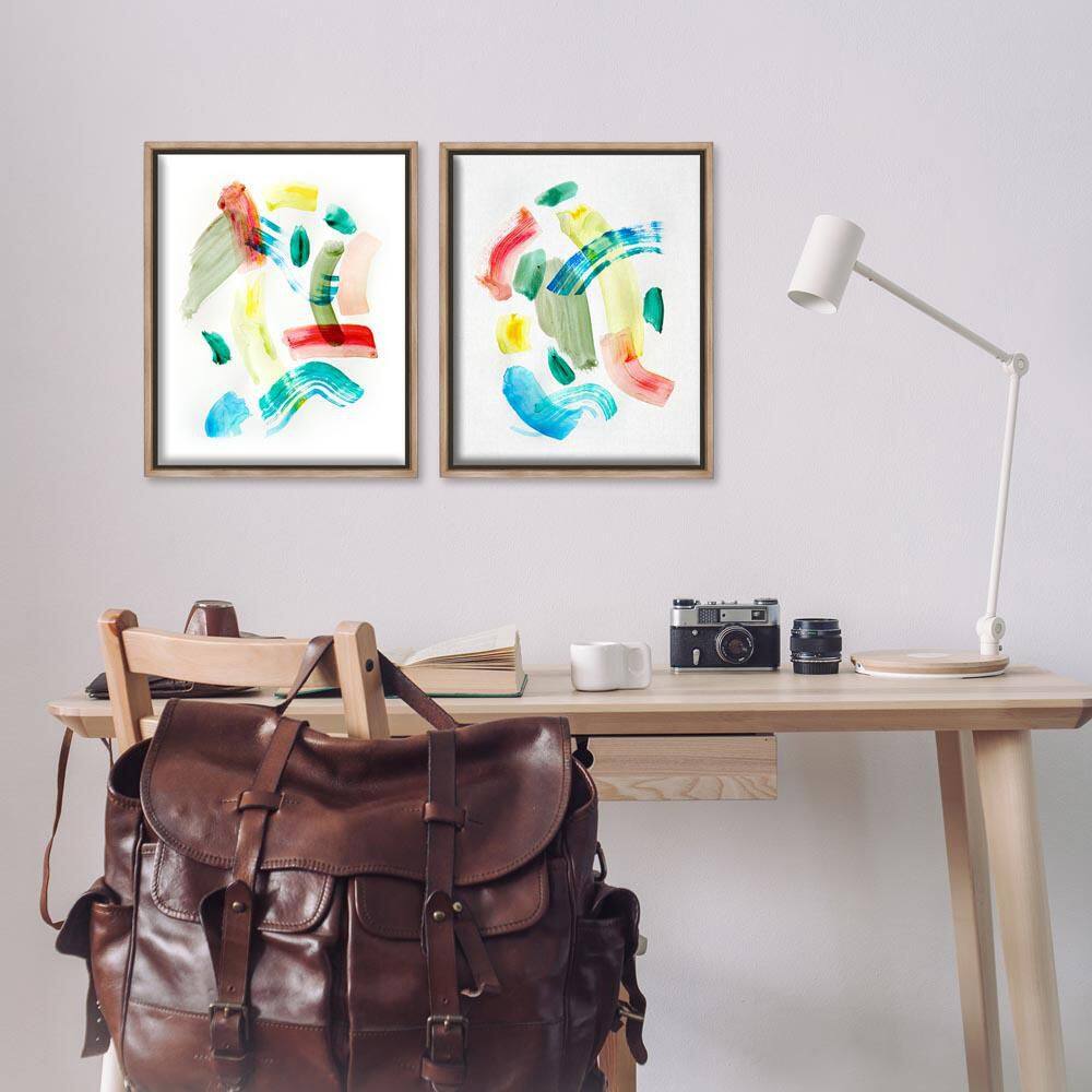 Macarana Abstract Hues by Gemma Bardot 2 Piece Brown Floater Frame Abstract Graphic Art Print 21 in. x 17 in. price history on PriceWatchPro