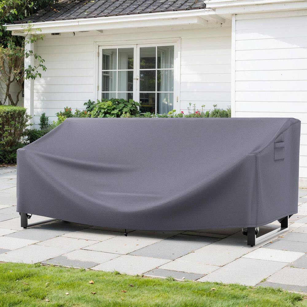 90 in. W x 68 in. D x 28 in. H Medium Gray Outdoor Chair Set Patio Sofa Furniture 600D PVC Oxford Fabric Cover price history on PriceWatchPro