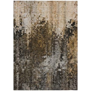 Chantille ACN581 Brown 9 ft. x 12 ft. Machine Washable Indoor/Outdoor Geometric Area Rug
