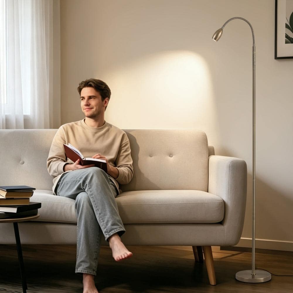 "72"" Bronze Smart 1 light Dimmable LED Standard Floor Lamp Flexible Head Zoom Spotlight Remote/Touch Control for Bedroom" price history on PriceWatchPro