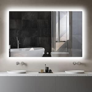 48 in. W x 30 in. H Rectangular Aluminum Framed Anti-Fog Back Light LED Wall Bathroom Vanity Mirror in Silver