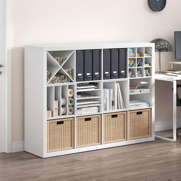 CUBICLE 12.9 in. Tall White Wood 9-Shelf Bookcase Insert