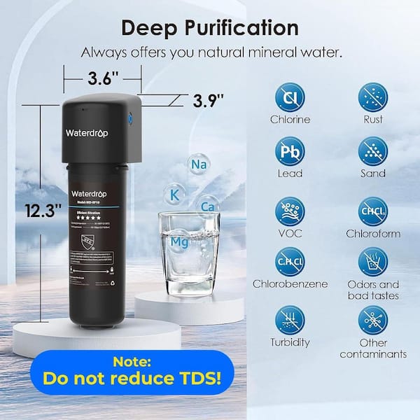 10UA Under Sink Water Filter System, Reduces PFAS, PFOA/PFOS, Lead, Chlorine, Extra RF10 Replacement Filter