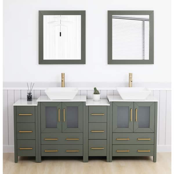Vanity Art 72 in. W x 22 in. D x 34 in. H Double Sink