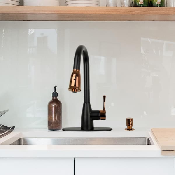 Pull-Down Sprayer Kitchen Faucets,2 Spouts Pull Out Kitchen Sink Faucet Pull Kitchen Faucet Single Hole Single Handle Hot Cold Water Kitchen Mixer Tap Br - View #12