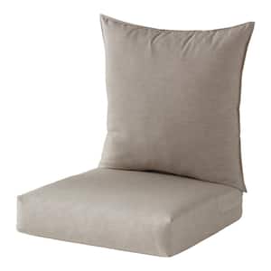24 in. x 24 in. Sunbrella 2-Piece Outdoor Deep Seat Chair Cushion in Cast Ash