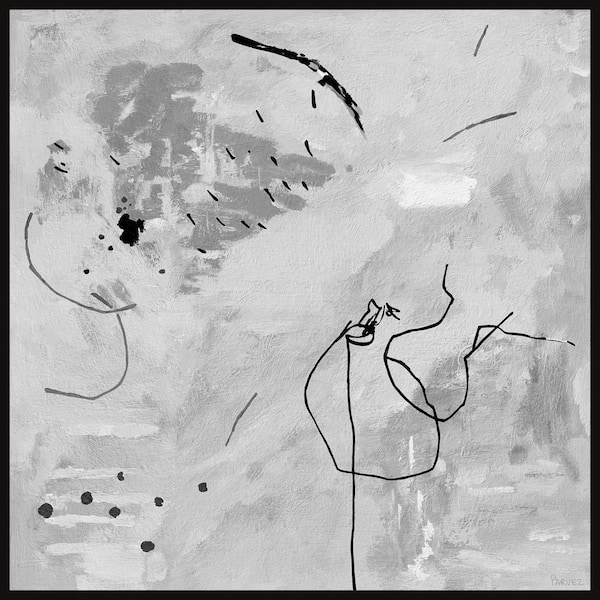 Unbranded "Random Division" by Parvez Taj Floater Framed Canvas Abstract Art Print 48 in. x 48 in.