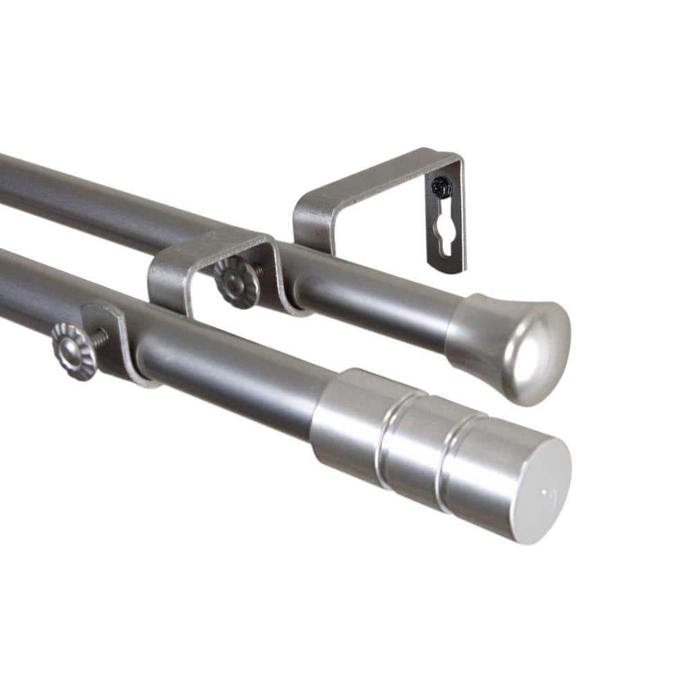 28 in. - 48 in. Satin Nickel Telescoping Double Curtain Rod Kit with Theo Finial price history on PriceWatchPro