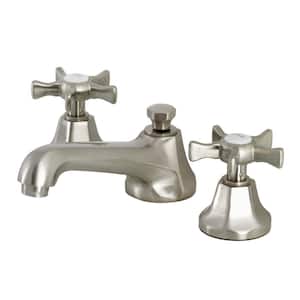 Hamilton 2-Handle 8 in. Widespread Bathroom Faucets with Brass Pop-Up in Brushed Nickel