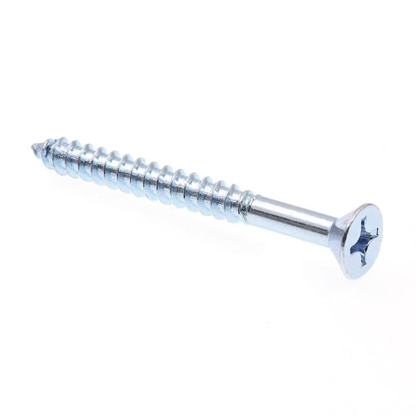 Prime-Line #14 x 2-1/2 in. Zinc Plated Steel Phillips Drive Flat Head Wood Screws (100-Pack)