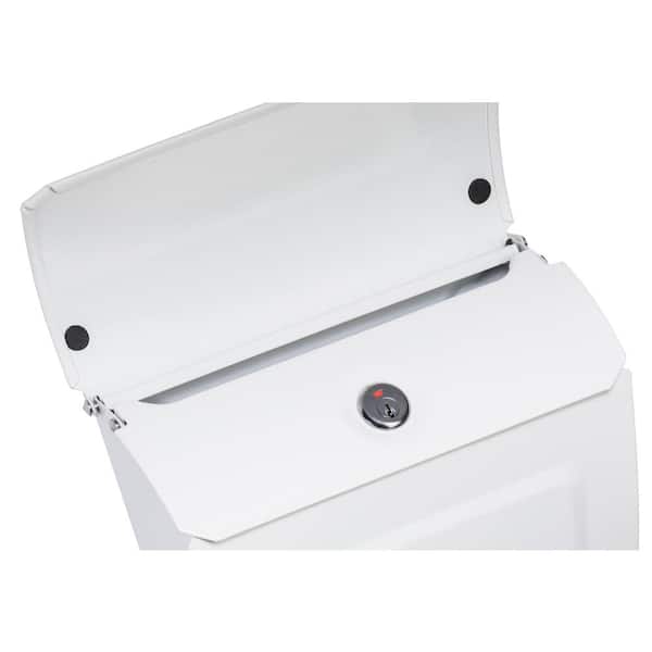Aspen White, Small, Steel, Locking, Wall Mount Mailbox