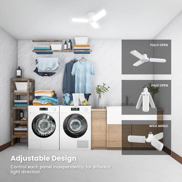 300-Watt Equivalent Specialty Code Garage 3-Panel Motion Sense LED Light Bulb 3000K/4000K/5000K Selectable White(1-Pack)