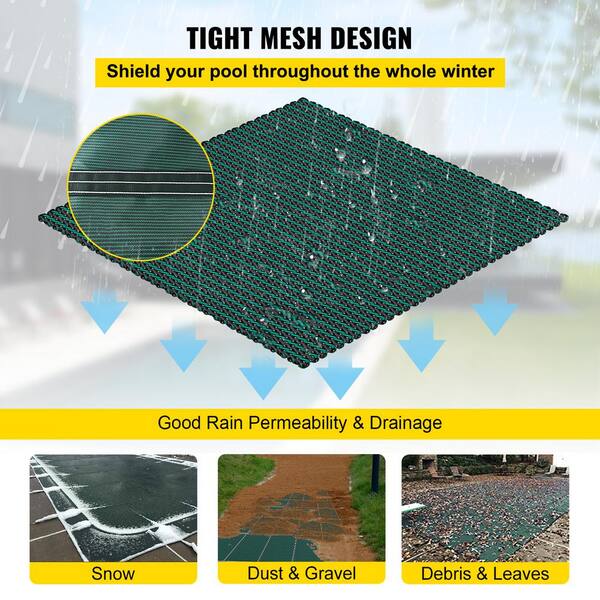 PATIO 16'x24'Ft Safety Winter Pool Covers for Inground Pools Mesh Rectangle  Swimming Pool Replacement Cover Bolts Included Wire Rope Hem All Edges for  Concrete Backyard Dark Green - Yahoo Shopping