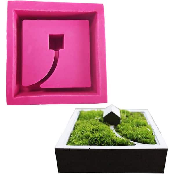 Square Flower Pot Silicone Mold Concrete Succulent Planter Cement Clay Mold for Micro Landscape Moss Bonsai