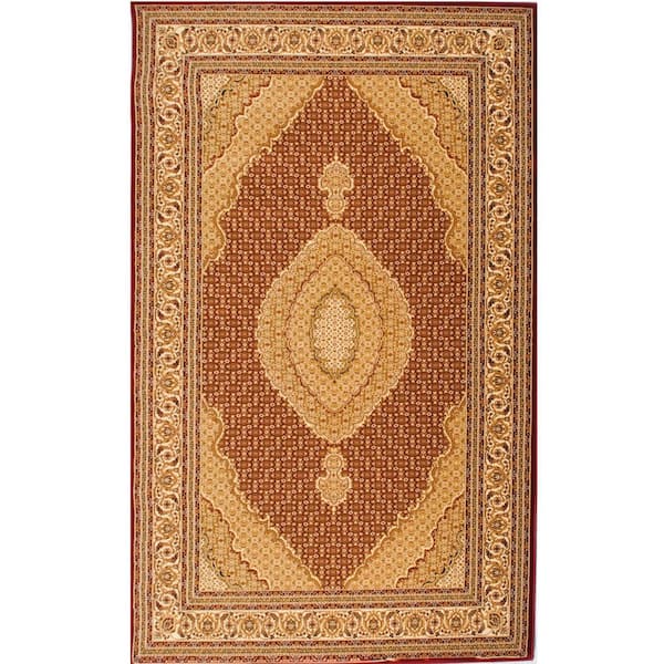 Beige 2 x 2 ft. Woven Oriental Square Indoor Area Rug