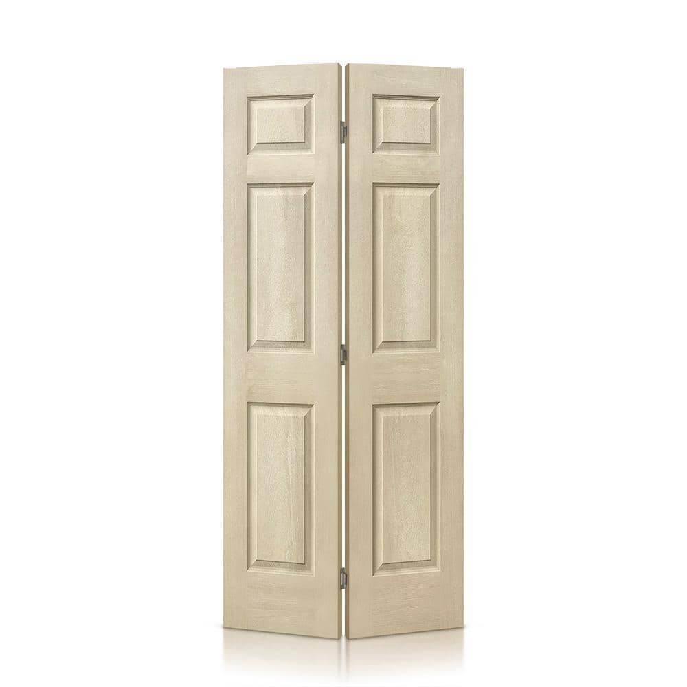 30 in. x 80 in. Vintage Cream Stain 6 Panel MDF Composite Bi-Fold Closet Door with Hardware Kit price history on PriceWatchPro
